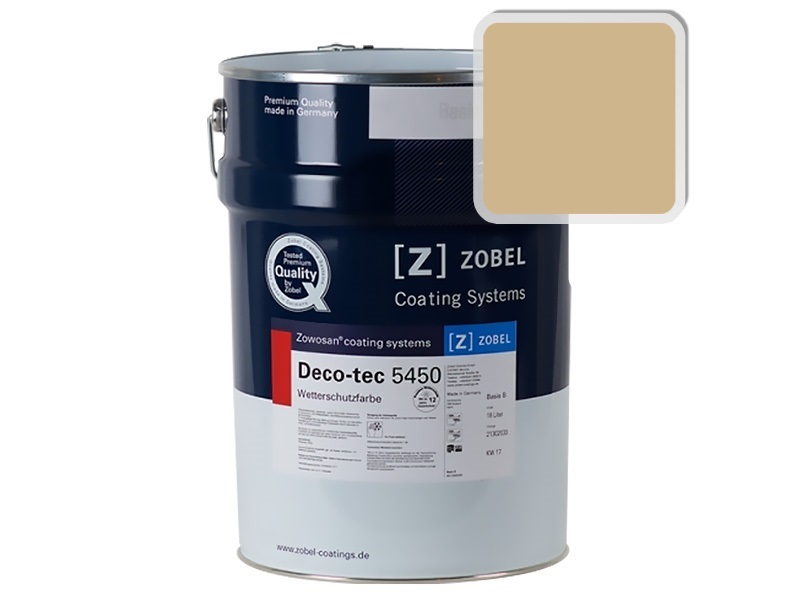 Фасадная краска для дерева Zobel Deco-tec 5450A RAL 1001, 20,66л
