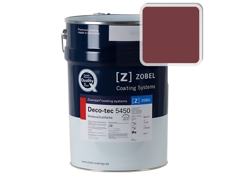 Фасадная краска для дерева Zobel Deco-tec 5450C RAL 3004, 1л