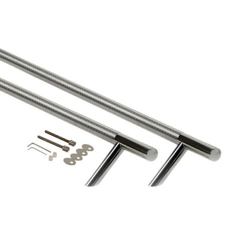 Фото Ручка штанга для алюминиевых дверей со смещением L=1000, м/о=800, D=32, полированная Ручки офисные 1