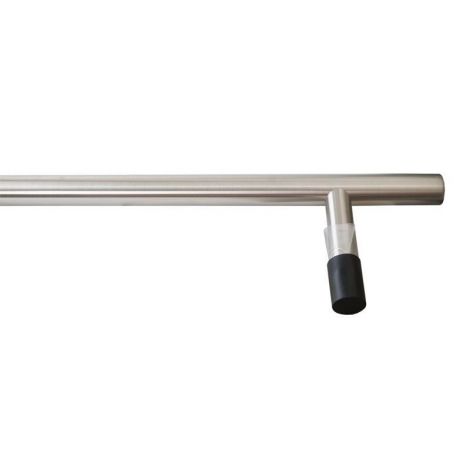 Фото Ручка нержавейка для алюминиевых дверей со смещением хром матовый L=1600, м/о=700/700, D=32 Ручки офисные 5