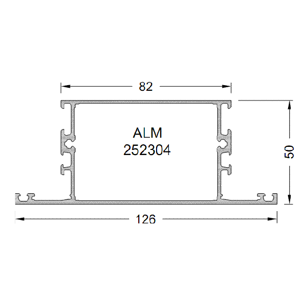 Импост алюминиевого окна 126/82 мм белый RAL9016 6м
