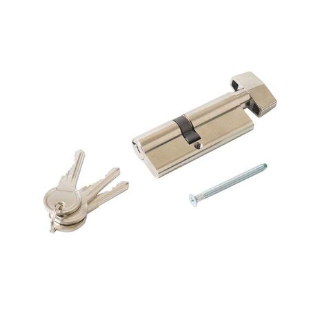 Фото Личинка замка двери с плоской ручкой 45 ручка - 35 ключ никелированный CVG/K Цилиндровые механизмы 1