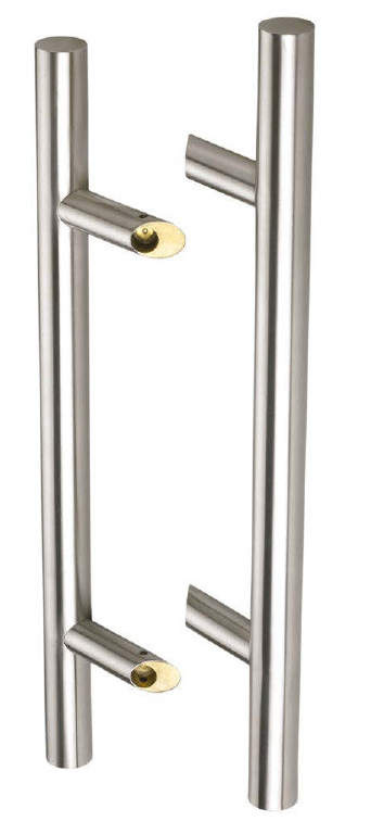 Ручки для алюминиевых дверей со смещением двухсторонняя с креплением L= 650, м/о 450, D=32 114.SS.450.45