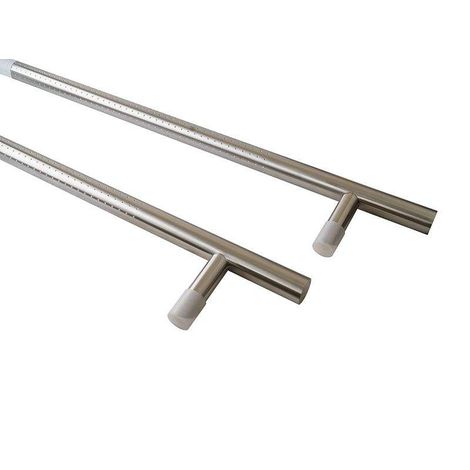 Фото Ручка нержавейка для алюминиевых дверей со смещением L= 1400 м/о 1200 D=32 перфорированная Дверные ручки 4