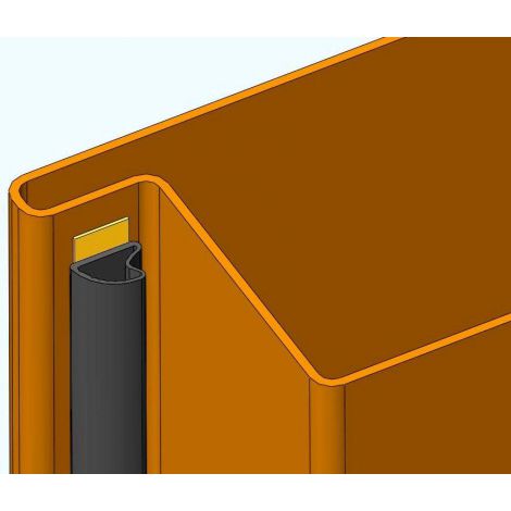 Фото Уплотнитель для стальных дверей S7417K на клеевой основе, черный Уплотнитель для дверей 3