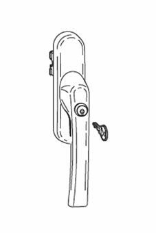 Ручка Rotoline с ключом ,серебристая R01.5