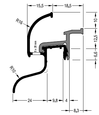 Профиль водоотводный с термовставкой, АЛЮСТАРТ (D22/24), коричневый