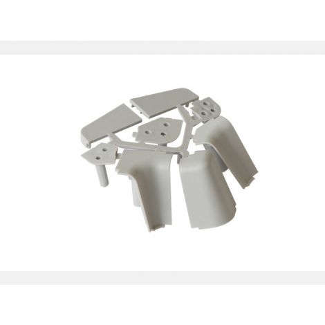 Фото Комплект к кухонному плинтусу овальный пластик, цвет GRIGIO CHIARO Плинтус для столешницы 3