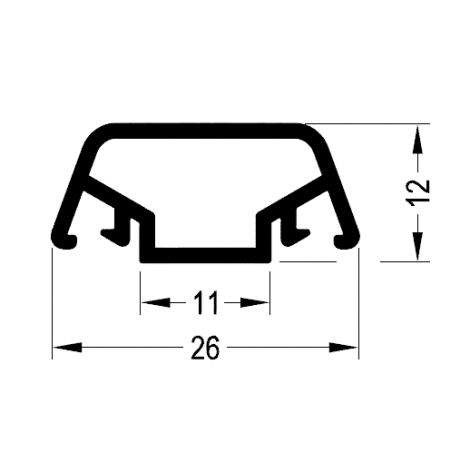 Фото Профиль ложный горбылек A3026, алю. Алюминиевый профиль для деревянных окон 1