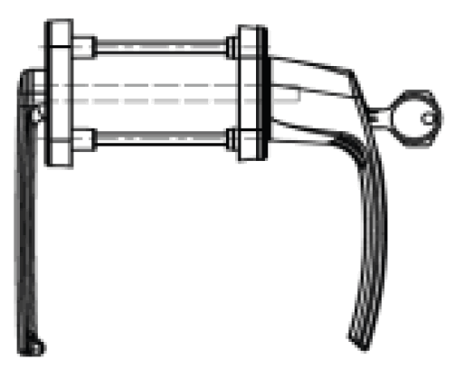 Фото Гарнитур балкон. Internika серии Плутон, с узкой ручкой и ключом бел. Ral 9016 Ручки для окон 