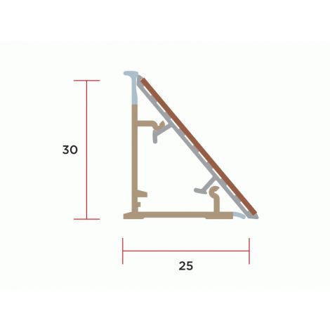 Фото Алюминиевый плинтус для столешницы треугольный песочная искра, 30х25х4100 Плинтус для столешницы 2