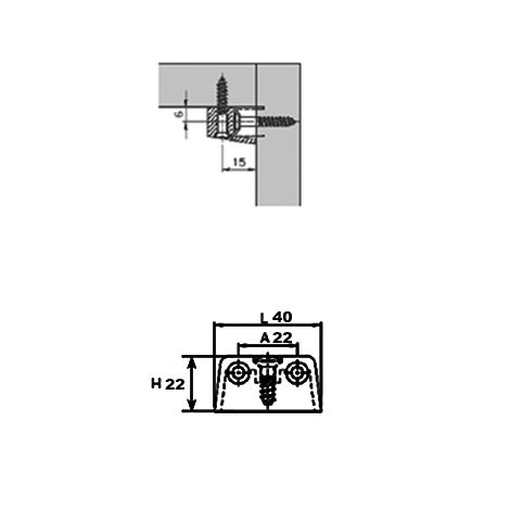 Фото Стяжка трапецевидная FIRMAX, GA44 L=40 мм,  цинк,покр.никель,с винтом Трапецивидные стяжки 2
