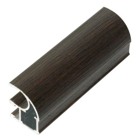 Фото Профиль-ручка асимм.,алюминий в ПВХ, венге темный, L=5400 мм Профили FIRMAX в древесных декорах 1