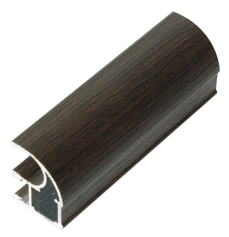Профиль-ручка асимм.,алюминий в ПВХ, венге темный, L=5400 мм