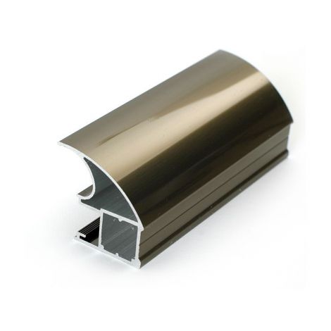 Фото FIRMAX Профиль-ручка асим. широкий, алюминий, полиров.шампа, L=5400 мм Алюминиевые профили для шкафов-купе 1