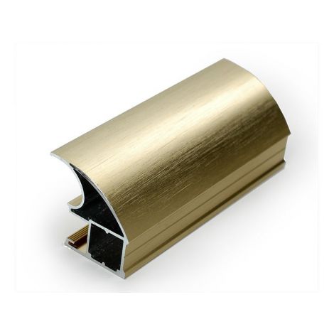 Фото FIRMAX Профиль-ручка асим. широкий, алюминий, браш золото, L=5400 мм Алюминиевые профили для шкафов-купе 1
