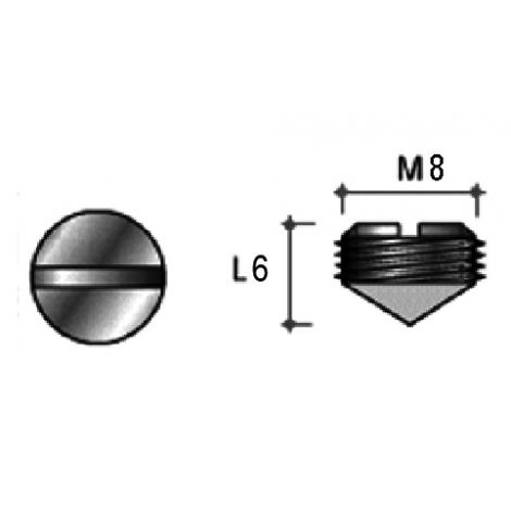 Фото GR18 Винт стяжки конической M8, L=6mm, сталь, цинк. покр. Винты крепежные стяжки конической 2