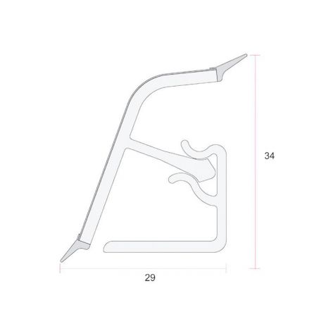 Фото Пристеночный бортик овальный, Мрамор Неро антик, 34*29 мм, L=4.2м Плинтус для столешницы 2