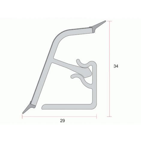 Фото Пристеночный бортик овальный, Глазурь бело-бежевая, 34*29 мм, L=4.2м Плинтус для столешницы 2