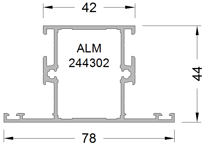 Импост 78/42 мм. белый RAL9016. 6м. S44