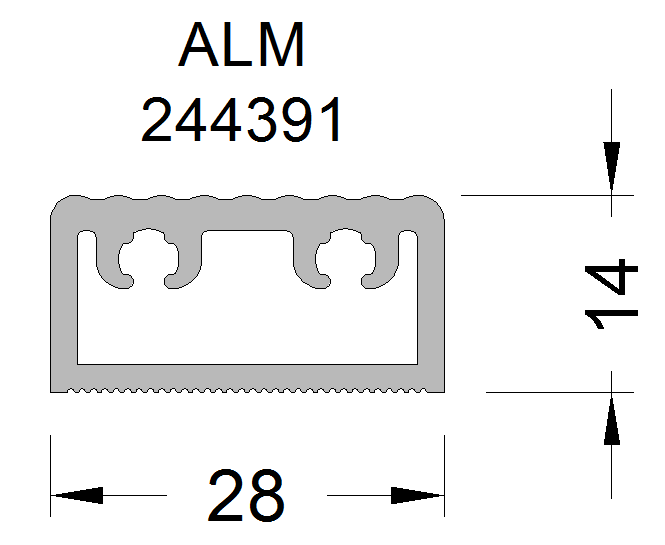 Порог ALUMARK 28/14 мм. белый RAL9016. 6м. S44