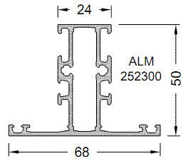 Импост оконно-дверной ALUMARK 68/24 мм.  белый RAL9016,  6м.