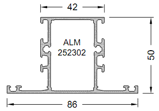 Импост оконно-дверной ALUMARK 86/42 мм. белый RAL9016,  6м.