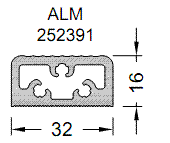 Порог ALUMARK 32/16  мм. неокрашенный 6м.