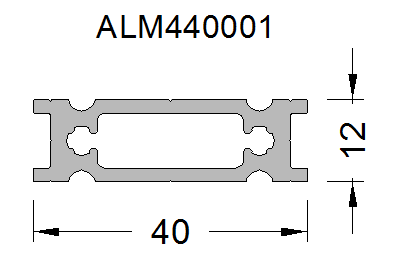 Профиль вставной ALUMARK 12х40 мм. неокрашенный 3м. S44