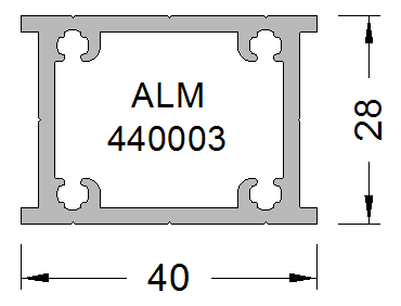 Профиль вставной ALUMARK 28х40 мм. неокрашенный 3м. S44
