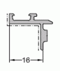 Профиль доп. для вставки двери в фасад 16 мм. белый RAL9016 6м