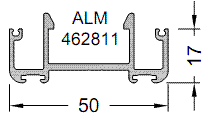 Профиль адаптера для маятниковой двери 17 мм. ALUMARK неокрашенный 6м.