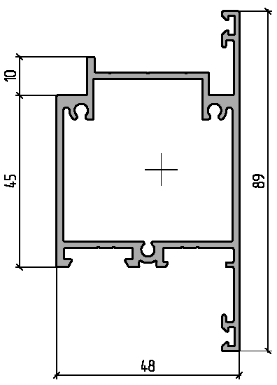 Профиль створки дверной 89мм (6,5м), RAL9016