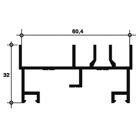 Фото 640-03 (167) Рама боковая, 8017(6,0 м) Алюминиевый профиль для балконов 1