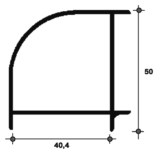 Алюминиевый профиль балкона угол 40х40 белый 6 м 400-71 (167)