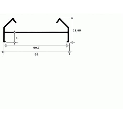 Фото 400-102 Переходник под раму 60 мм,труба 52 мм, неокраш.(6,0 м) Алюминиевый профиль для балконов 1