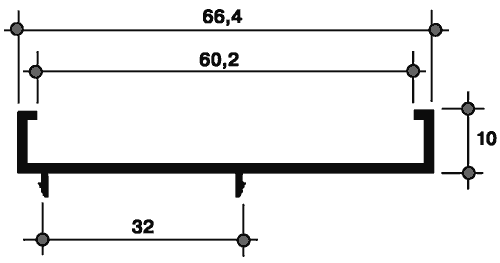 Алюминиевый профиль балкона соединитель рам, 60x40 комплан. белый 6 м 400-09 (167)