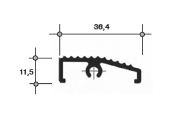 Фото ALL5-89 (167) Профиль порога 36мм, бел.(6 м) Алюминиевый профиль для балконов 
