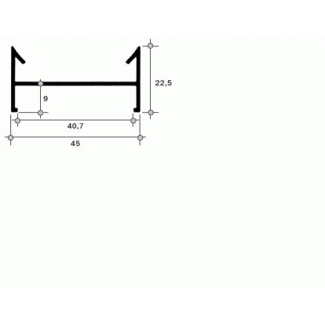 Фото 400-101 Переходник под раму 40 мм, (6,0 м) Алюминиевый профиль для балконов 1