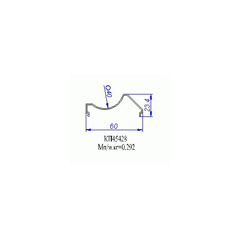 Фото 400-102 Переходник под раму 60 мм ,труба 40 мм, бел. (6,0 м) Алюминиевый профиль для балконов 1