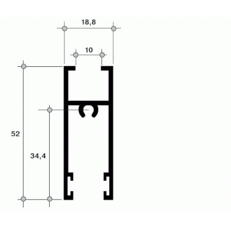 Фото 640-12 SM Створка горизонтальная (1), бел. (4,3 м) Алюминиевый профиль для балконов 1