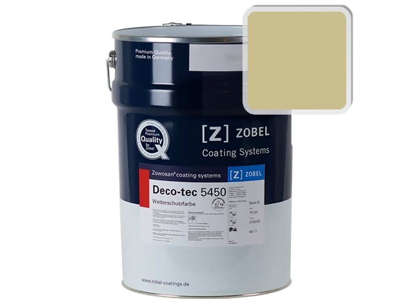 Фасадная краска для дерева Zobel Deco-tec 5450B, RAL 1000, 5,31л