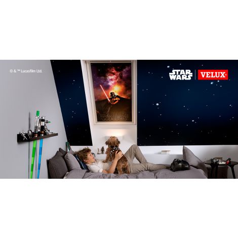 Фото Шторы на мансардные окна Звездная коллекция Star Wars и VELUX цвет 4710 Мансардные окна VELUX 2