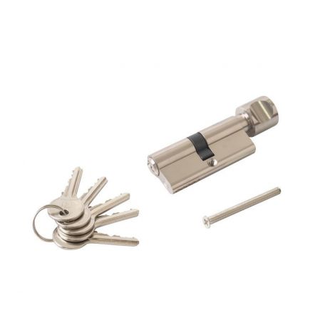 Фото Личинка вертушка с ручкой 35 ключ 35 ручка 5 ключей, никелированная Цилиндровые механизмы 1