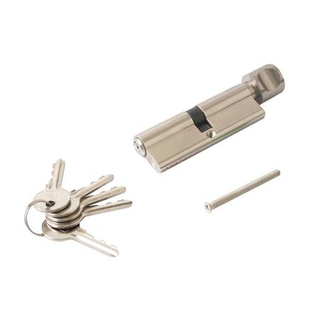 Фото Личинка замка двери с круглой ручкой 45 ключ 45 ручка 5 ключей никелированный Цилиндровые механизмы 1
