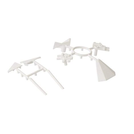 Фото Комплект соединителей треугольного кухонного плинтуса ALPHALUX 6 частей пластик белый Плинтус для столешницы 3