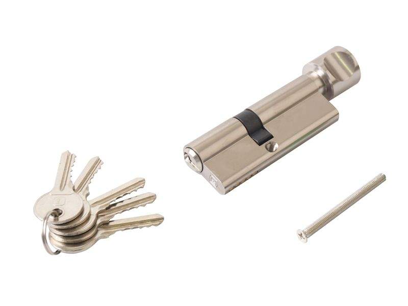 Фото Личинка вертушка с ручкой 35 ключ 45 ручка 5 ключей, никелированная Цилиндровые механизмы 