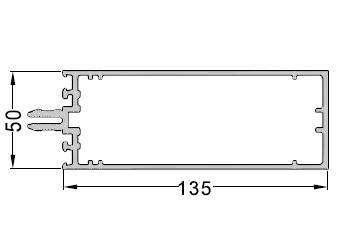 Стойка и ригель белый RAL9016 алюминиевый для фасадного остекления 135 мм 6.8м