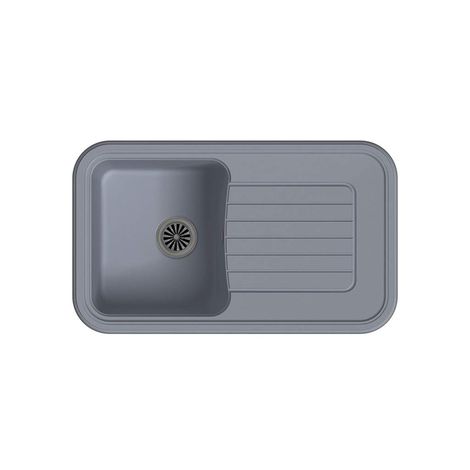 Фото Мойка для кухни из искусственного камня Кварц серый металлик сифон EW-A60F Мойки для кухни 1