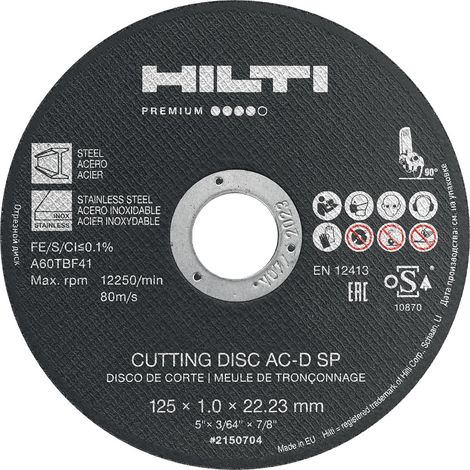 Фото Отрезной диск Хилти (Hilti) AC-D SP 125x1.6 Диски отрезные для болгарки 1